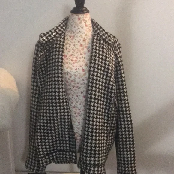 🆕NWOT*Ralph Lauren MOTO Jacket 100%Lambswool Houndstooth Size 3X - Picture 4 of 16
